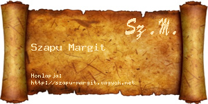 Szapu Margit névjegykártya